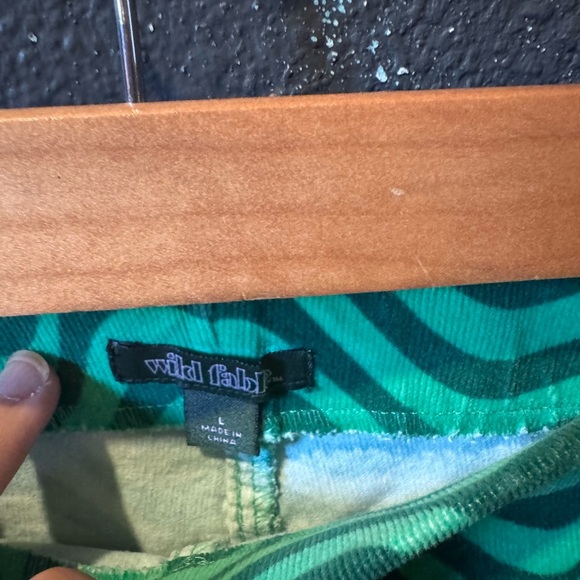 Wild Fable Green and Dark green Patterned Wide Leg Pants - Picture 2 of 3